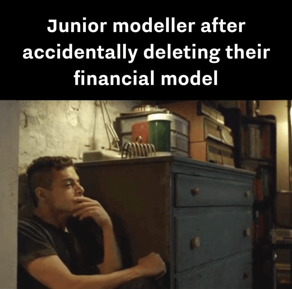 Junior financial modeller meme