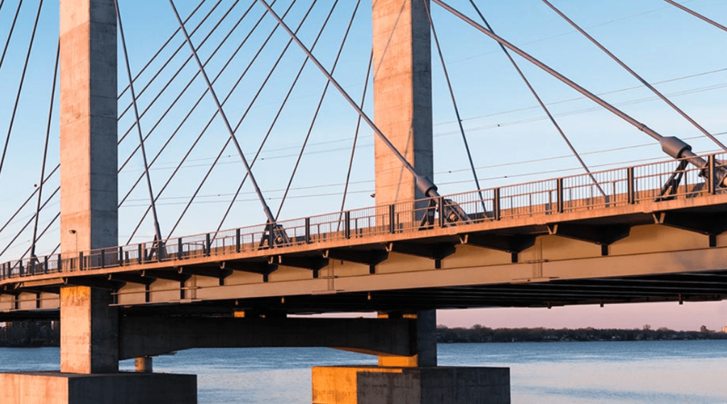 picture of a vehicle bridge over the water